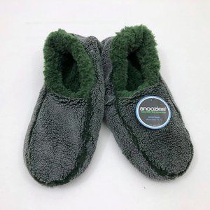 NWT Snoozies Men's Classic Slippers 2 Tone Gray & Green Large 11/12